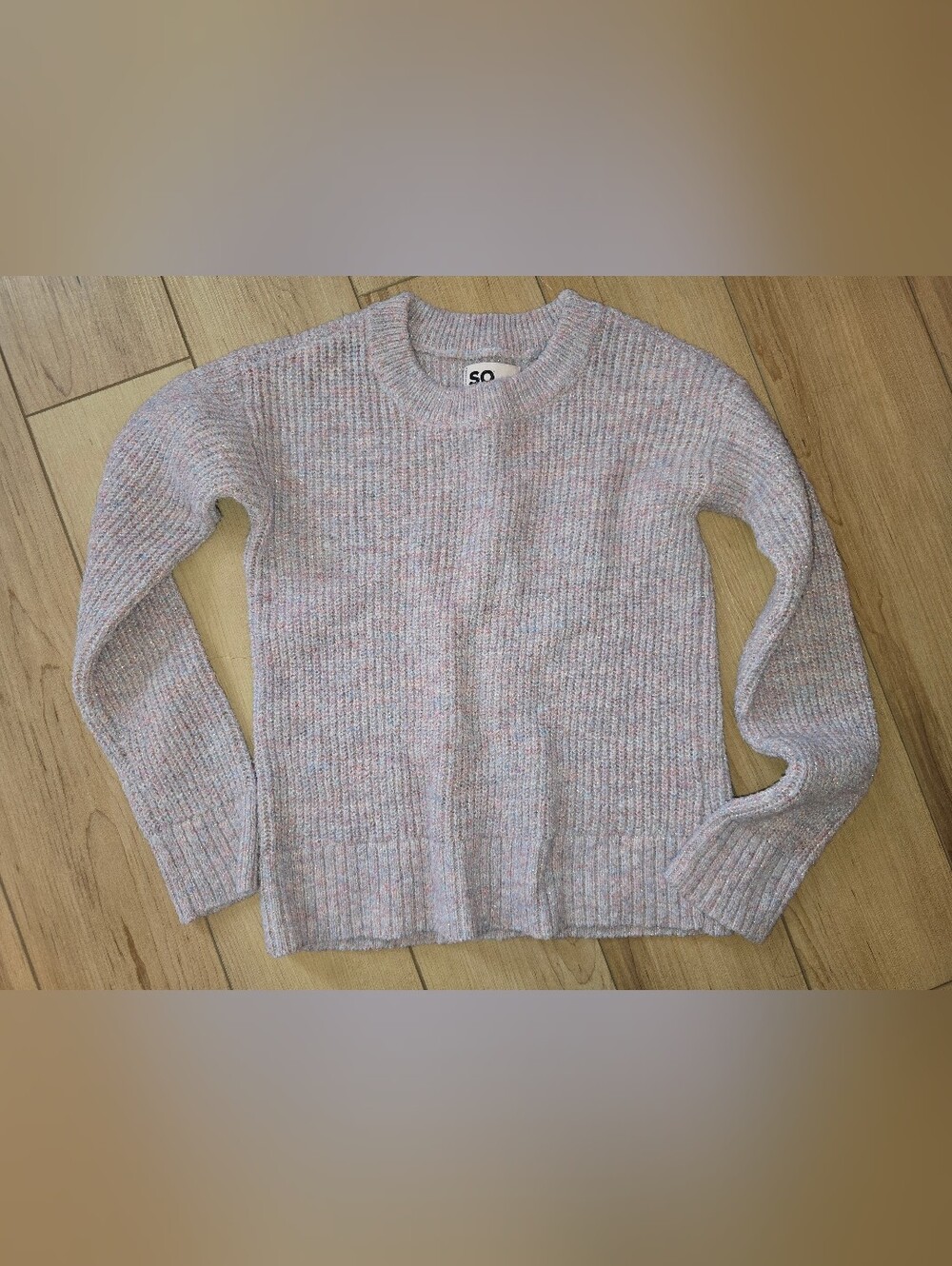SO Pastel Multicolor Crewneck Ribbed Sweater